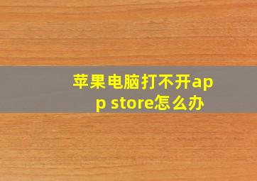 苹果电脑打不开app store怎么办